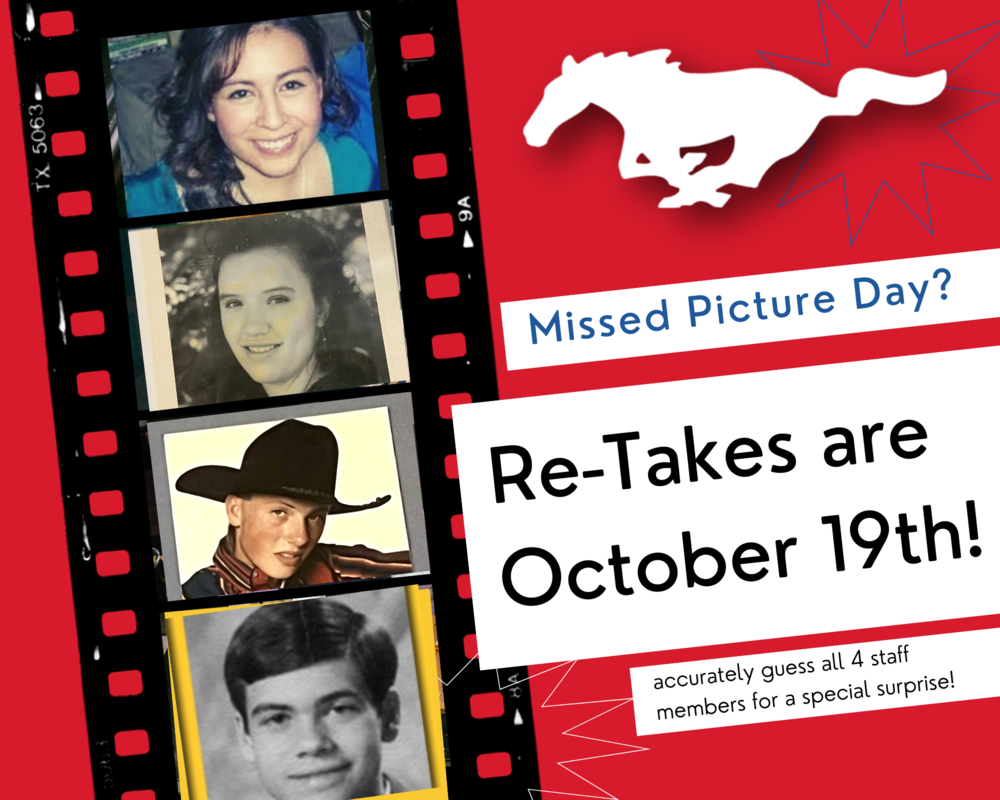 Picture Re-Take Day is October 19th. 